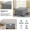 thumbnail image 4 of Large Light Gray Square Footstool Cover Stretch Ottoman Cover Plush, Thicker Large Stretch Pouffe Cover Anti-slip Foot Stool Jacquard Slipcovers With, 4 of 5