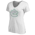 thumbnail image 2 of Women's White Vancouver Canucks Whiteout V-Neck T-Shirt, 2 of 3