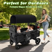 Rovique Wagon Stroller 4 Seater – Includes Adjustable Canopy,Convertible Seats, Snack Tray, Parent Organizer