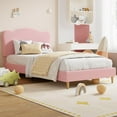 thumbnail image 3 of CazToi Twin-XL Upholstered Platform Bed Frame with Soft Fleece Headboard No Box Spring Needed Noise Free, 3 of 7