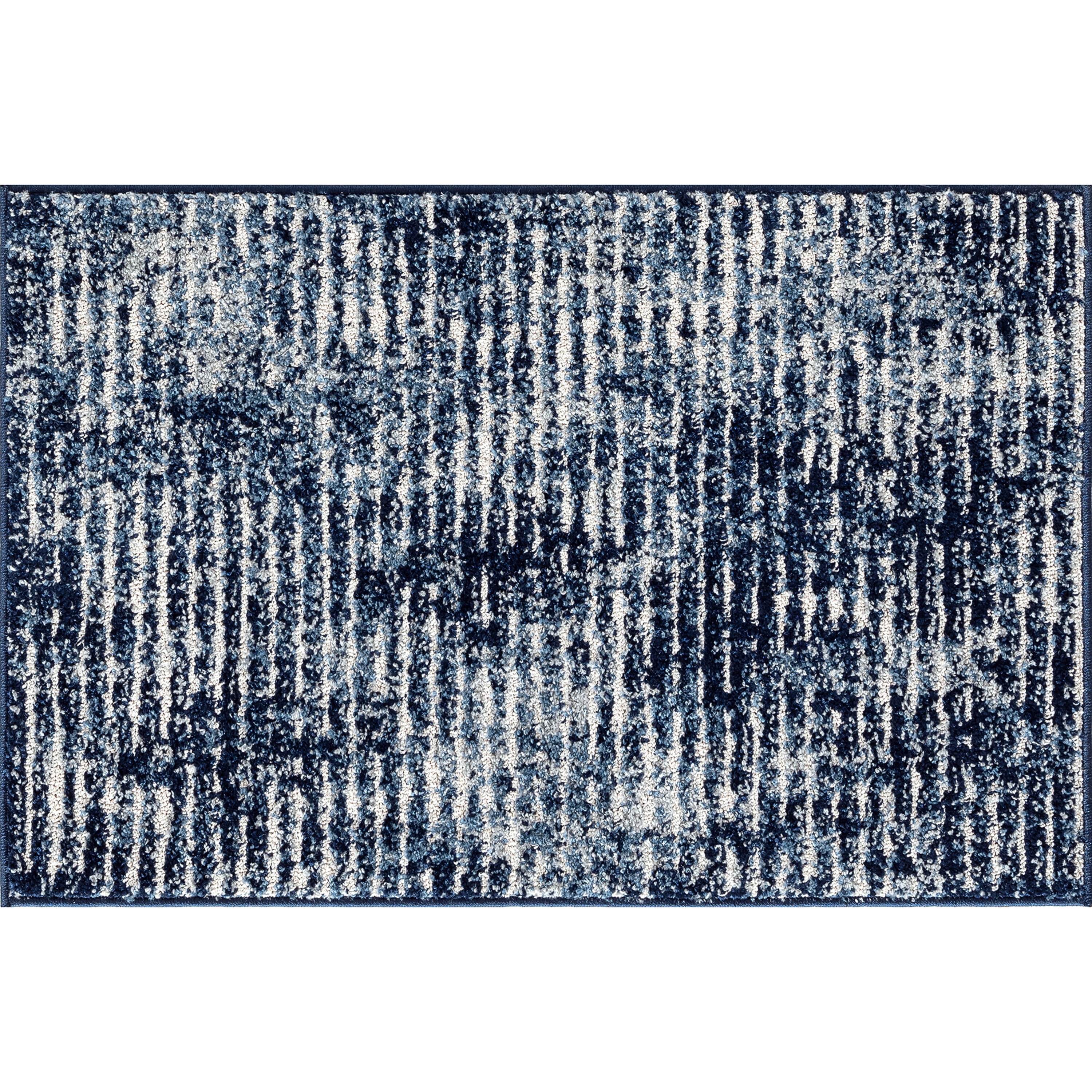 Contemporary 2x3 Area Rug (2' x 3') Abstract Navy, Cream Indoor Scatter Easy to Clean
