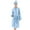 Blue, variant on Womens Robe Pockets Soft Plush Coral Velvet Solid Color Belt Quick Dry Water Absorbing Plaid Printing Long Sleeve Bandage Bathrobe Spa Loungewear and Shower Cap