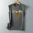 thumbnail image 5 of Tank Tops for Women Tank Top for Women Cute Graphic Print Loose Fit Summer Flowy Sleeveless Shirts Colorful Fashion Casual Lightweight Vests Gray M, 5 of 6