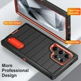 thumbnail image 3 of Decase for Samsung Galaxy S24 Plus/+,Hybrid Protective Case [Hard PC + Soft TPU] Cover with Hidden Kickstand,Military Grade Shockproof Phone Case for Galaxy S24 Plus/+,Black+Orange, 3 of 7