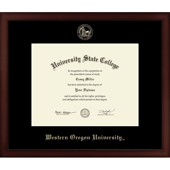 Western Oregon University Diploma Frame, Document Size 11" x 8.5"