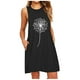 thumbnail image 2 of ICHUANYI Clearance Fashion Womens Pocket Dandelions Printing Sleeveless Casual Nightdress Dresses(Black, XL) ICHUANYI WER2023081404236, 2 of 5