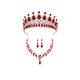 thumbnail image 1 of 3pz Corona Tiara Pendientes Collar Carnaval Novia Fiesta Xtellar rojo, 1 of 4