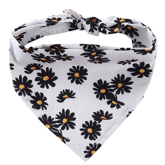 Dog Triangle Bandana Animal Patterned Cotton Daisy Dog Bandana Dog Triangle Bib