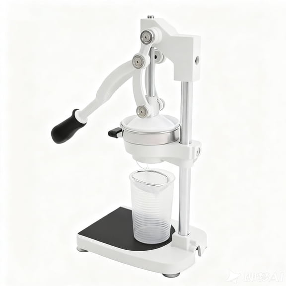 Beslands Heavy-Duty  Cast-Iron Manual Citrus Juicer,  Easy-to-Clean Orange Lemon Lime Grapefruit Hand Press Juicer Squeezer for Countertop, Commercial & Home Use, White