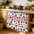 thumbnail image 6 of Pink Beige Paw Print Cabinet Curtain 35"Wx35"L,Dustproof Under Sink Skirt W/ Self Adhesive Tape,Vintage Farmhouse Country Wooden Grain Cabinet Curtain Cover for Kitchen Sink,Bathroom Vanity, 6 of 9