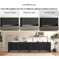 thumbnail image 5 of LKTART 63" Mid-Century Black Arched Sideboard Buffet Cabinet, 4 Door Solid Wood Storage Accent Cabinet with Adjustable Shelves for Dining Room Living Room, 5 of 10