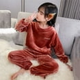 thumbnail image 6 of Owordtank Thick Fleece Pajamas for Women Soft Warm Plush Pullover Tops Sleep Pants 2 Piece Loungewear Winter Sleepwear, 6 of 6