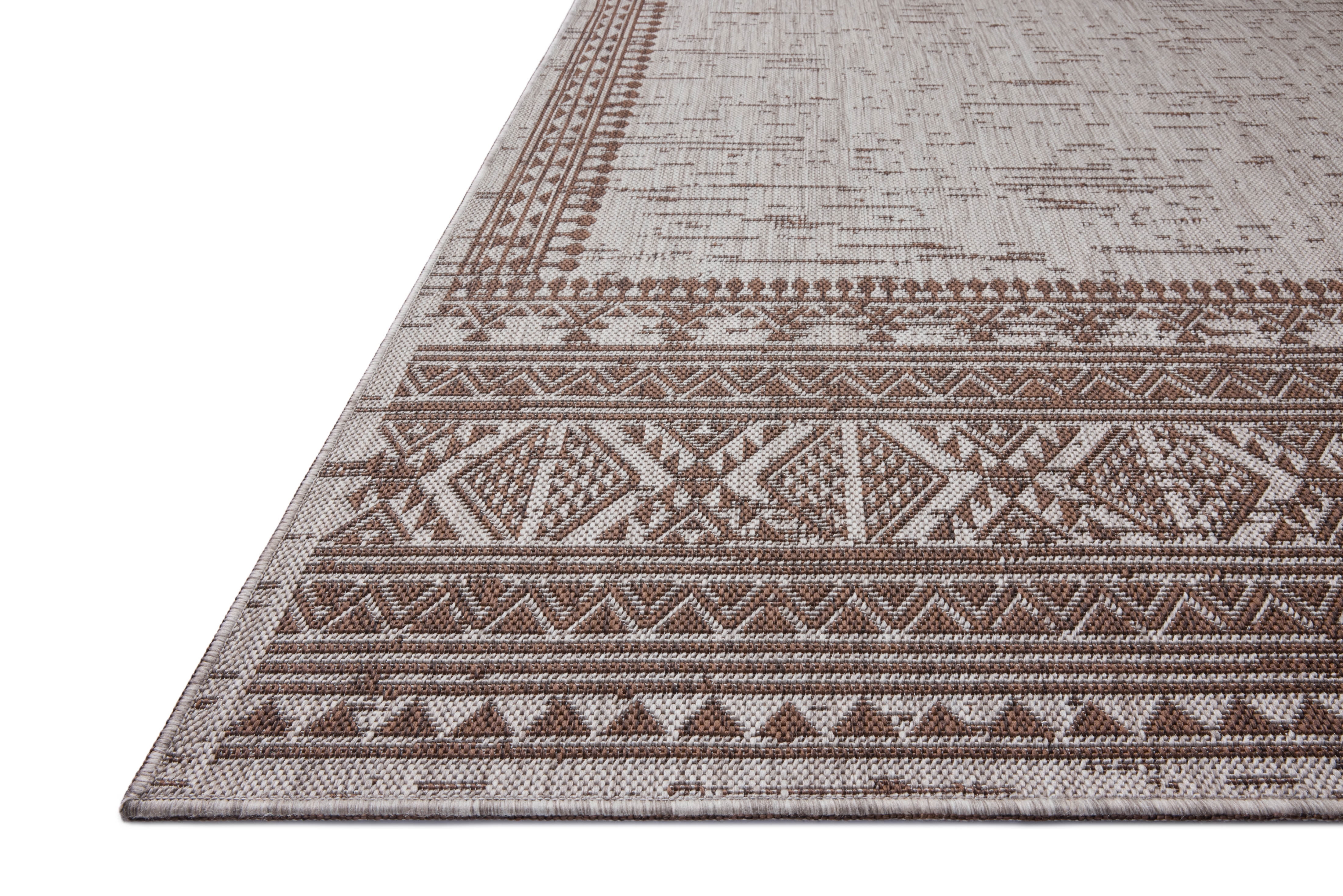 Indoor Outdoor Rug 2x4, Reversible, Loloi Easton Coffee / Dove (2'3" x 3'9")