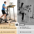 thumbnail image 3 of 36 Treadmill Desk, Mobile Small Standing Desk with Wheels for Walking Pad, Portable Table for Laptop, Rolling Table Adjustable Height, Bedside Table，Brown, 3 of 9