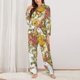 thumbnail image 2 of Pofeuu Ducks and Flowers Print Womens Pajamas Set Long Sleeve Sleepwear Button Down Nightwear Soft Pj Lounge Sets Button Down Pajamas Women-Medium, 2 of 7