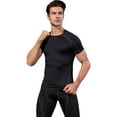 thumbnail image 3 of Active Men's Compression Short Sleeve Athletic T-Shirt with Moisture-Wicking Stretch Fabric for Training and Workouts - XX Large, Black, 3 of 7