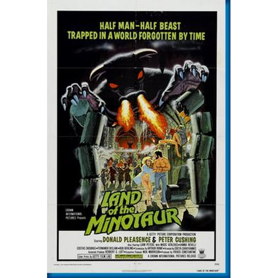 Land Of The Minotaur Movie Poster 16in x 24in 16x24 Multi-Color Square Adults Western Graphic