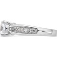 thumbnail image 3 of Sterling Silver Cheryl M Rhodium-Plated Brilliant-Cut 7.5Mm Round Cz With Side Stones Fashion Ringsize 7 (Width 7.5) - Jbsp, 3 of 5