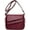Red, variant on Women's Shoulder Bag Multi Pockets Crossbody Purse Leather Flapover Messenger Satchel  Travel Work Handbag