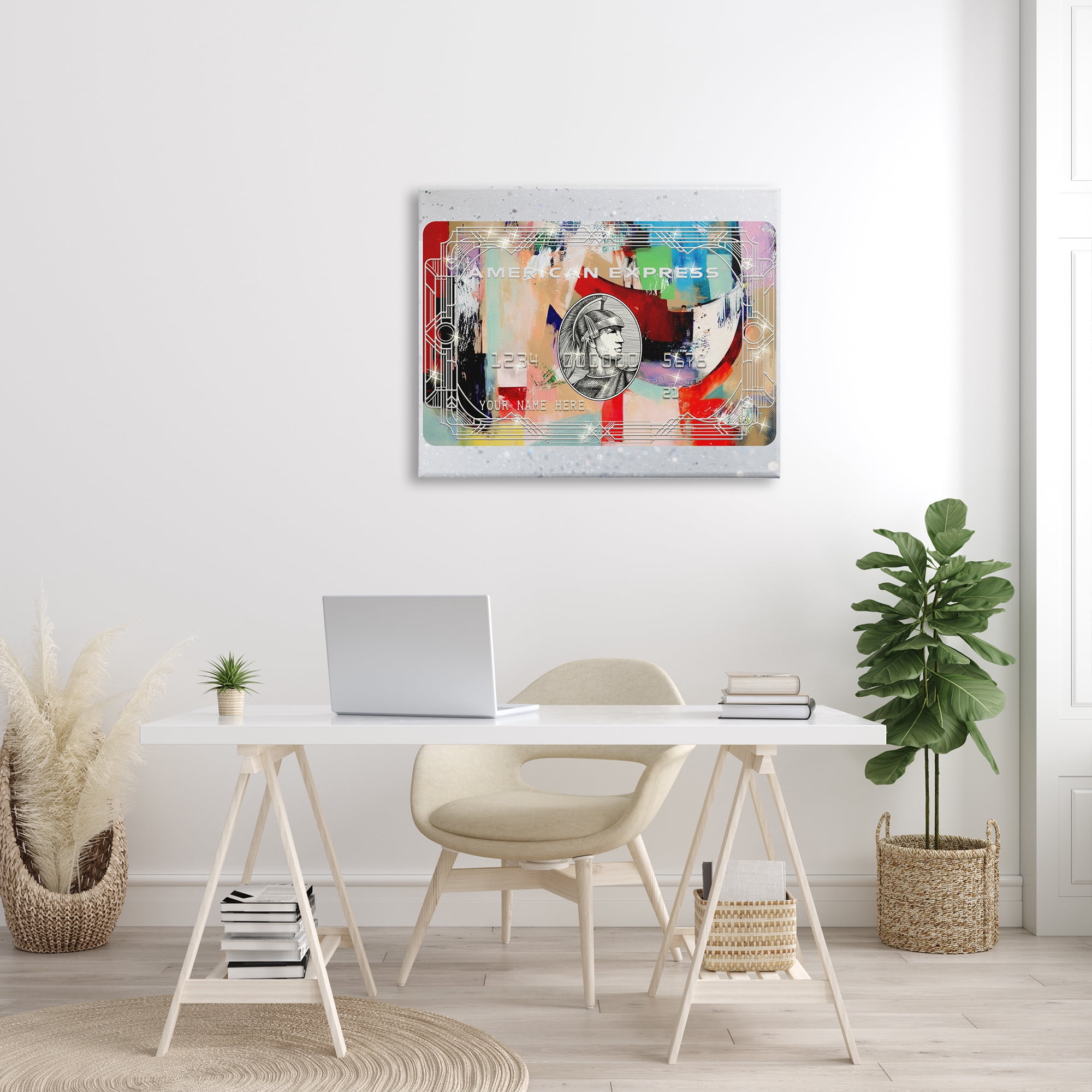 Stupell Industries Glam Credit Card Abstract Painting Gallery Wrapped Canvas Print Wall Art, 40 x 30