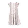 thumbnail image 4 of Bainana Girls Floral Print Dress With Flutter Sleeves Tiered Ruffle Crew Neck Dresses Lightweight Soft Little Youth Girls Party Summer Outfit Pink Size 14-15 Years, 4 of 5