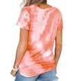 thumbnail image 6 of Xuanfei Women Tie-Dyed Print Gradient V Neck Short Sleeve Leisure T-Shirt, 6 of 6