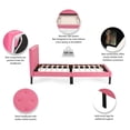 thumbnail image 3 of Pemberly Row Twin Upholstered Bed Frame with Slats in Pink Faux Leather, 3 of 7