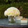 thumbnail image 4 of 16 Heads Silk Rose Flowers in Glass Vase with Faux Water, 4 of 5