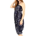 thumbnail image 3 of Sakkas Valdis Women's Boho Harem Loose Baggy Jumpsuit Pants Elephant Smock Elastic - Navy - One Size, 3 of 5