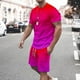 thumbnail image 4 of Mens Pantalones Casuales Cuello Redondo Impresión de Manga Corta Blusa Y Pantalones Cortos Traje, Pantalones de Traje para Hombres, 4 of 5