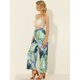 thumbnail image 2 of INSPIRE CHIC Pantalones de pierna ancha tropical informal con cintura con cordón floral Palazzo para mujer con bolsillos Cian XS, 2 of 5