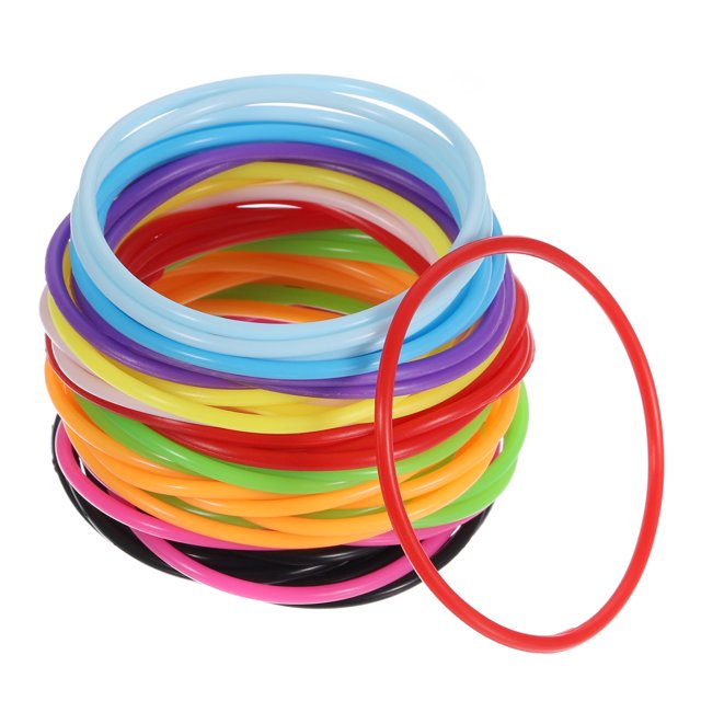 Pulseras de gel de silicona Uxcell 80's Glow Bangles Bandas de pulsera neón 10 colores 100 paquetes