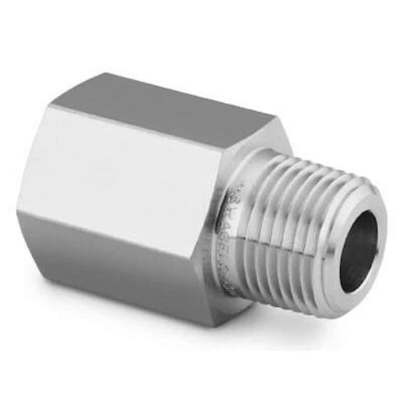 SWAGELOK SS-8-RA-4 1/4IN Male NPT, REDUCING Adapter, Stainless Steel, 1/2IN Female NPT, Pipe Fitting
