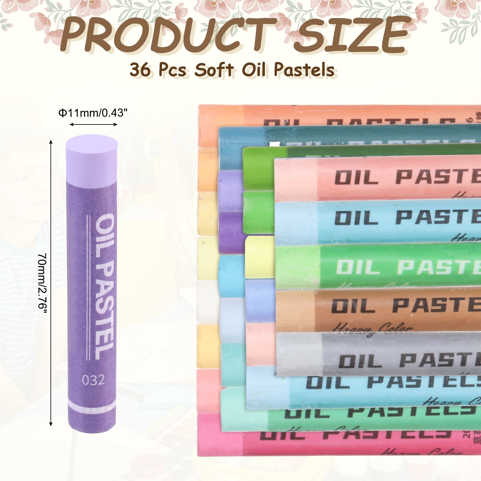 Uxcell Soft Oil Pastels, Oil Pastel Crayons Vibrant Color Blendable Art Supplies for Painting Drawing Blending Painting Artists Beginners Professional(Light Purple, Pack of 36)