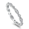 thumbnail image 3 of Eternity Round Wedding Band Ring CZ 925 Sterling Silver Size 4, 3 of 6