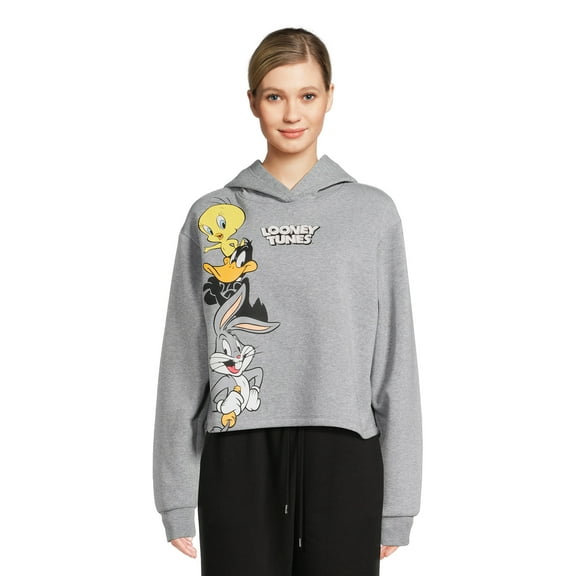 Looney Tunes Juniors’ Cropped Graphic Hoodie