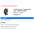 thumbnail image 2 of Air Filter Housing - Compatible with 2002 - 2006 Nissan Altima 2003 2004 2005, 2 of 2