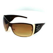 KHAN Sunglasses Shield 1028 - Brown (6 Pack)