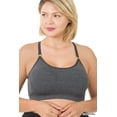 thumbnail image 2 of TheLovely Women & Plus Seamless Bralette Cross-Back Padded Sports Bras with Adjustable Strap, 2 of 2