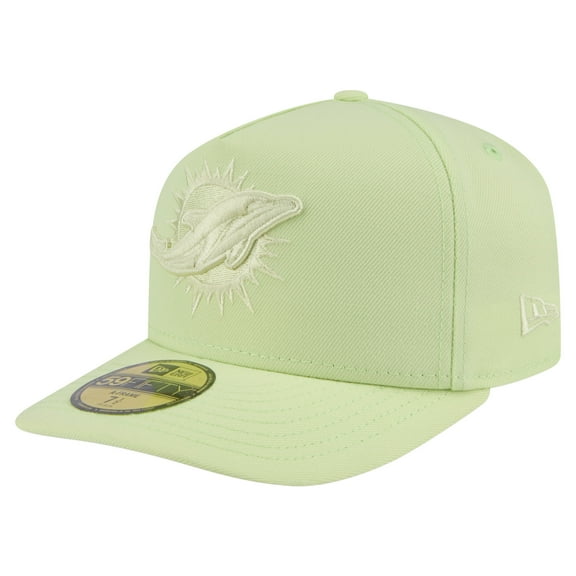 Men's New Era Light Green Miami Dolphins Color Pack A-Frame 59FIFTY Fitted Hat