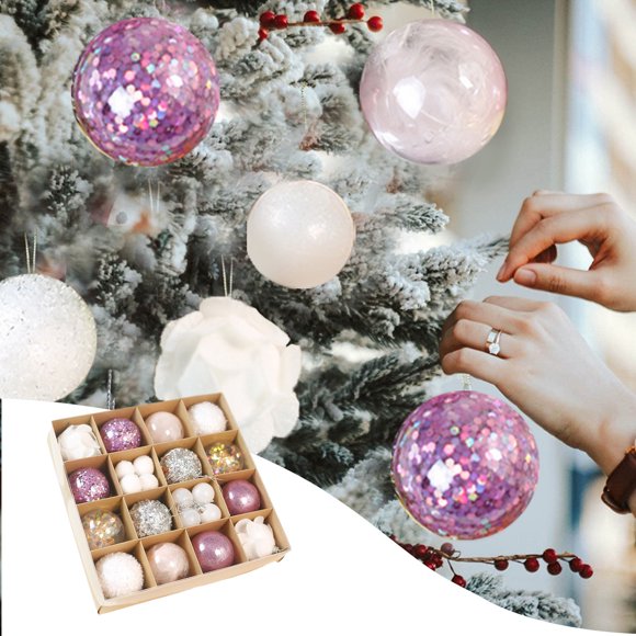 Xihbxyly Juego de Bolas Navideñas de Plástico Irrompible, Diseño Galvanizado Colorido, Decoración para Árbol de Navidad, Seguro para Mascotas, Ideal para Fiestas o Bodas, 30 Piezas, Tamaño 6 Cm
