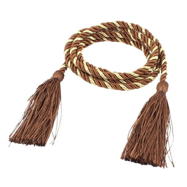 Window Curtain Tieback Tie Back Tassels Trim Rope Cord 133cm Coffee