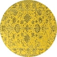 thumbnail image 1 of Ahgly Company Indoor Round Oriental Yellow Industrial Area Rugs, 5' Round, 1 of 4