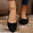 thumbnail image 6 of Miluxas Women's Dress Flats Pointed Toe Bowknot Flat Shoes Soft Comfortable Cute Slip On Party office Flats Black 6.5(38), 6 of 9