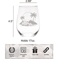 thumbnail image 5 of C&M Personal Gifts Serene Island Palm Trees Stemless Wine Glass - Tropical Theme, 5 of 5