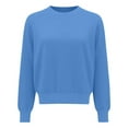 thumbnail image 5 of MESSUEN Crew Neck Sweater for Women Long Sleeve Sweaters for Women Winter Sweaters for Women Oversized Sweaters Sweater for Women Womens Shirt Sweater Top Blue L, 5 of 5