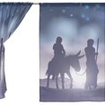 thumbnail image 3 of Coolnut Nativity Christmas Scene Sheer Gauze Window Curtain Panels for Living Room Bedroom Kids Room 2 Panels 55 x 84 In, 3 of 4