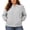 Gray (Ladies Jackets), variant on Womens Plus Size Bomber Jacket Full Zip Ribbed Collar Long Sleeve Casual Coat with Pockets
