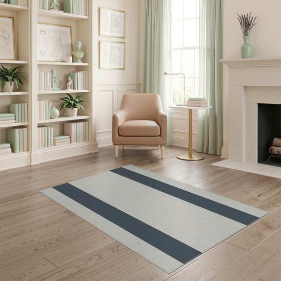 ODIKA Long Contemporary Hallway Striped Base Lines Entryway Way Hallways for Playroom, Bedroom, Reading Nook, Pet Friendly & Kids Safe Play