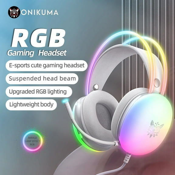 Gaming Headset Esports Package New FULL RGB Light Design Headphones with Mic Headphone for PC Gamer (Headset)